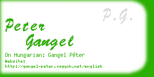 peter gangel business card